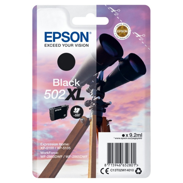 Original Tintenpatrone Epson C13T02W14010/502XL schwarz